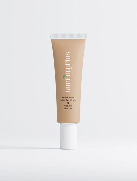 Foundation with Peptides in 20 Medium Neutral, formulated for mature skin